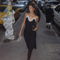 Navy Polka Dot Lace Maxi Dress - 2